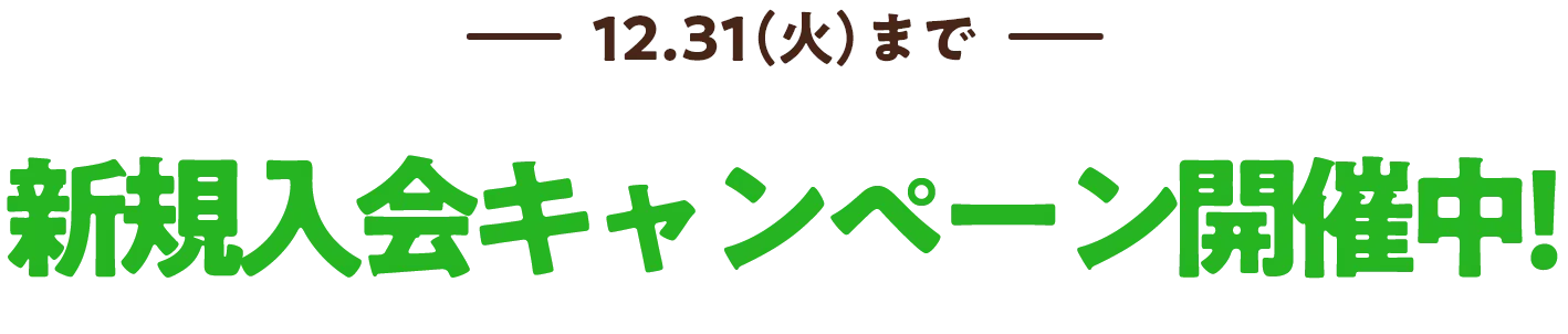 新規入会キャンペーン開催中！